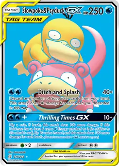 Full Art Slowpoke & Psyduck GX Pokemon card from Unified Minds