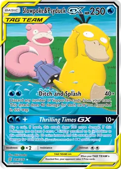 Full Art Slowpoke & Psyduck GX Pokemon card from Unified Minds