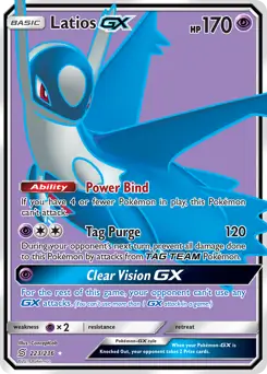 Full Art Latios GX Pokemon card from Unified Minds
