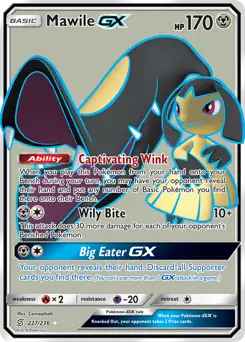 Full Art Mawile GX Pokemon card from Unified Minds
