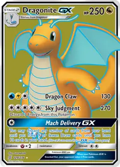 Full Art Dragonite GX Pokemon card from Unified Minds