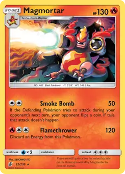 Magmortar Pokemon card from Unified Minds