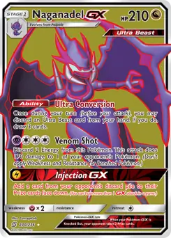 Full Art Naganadel GX Pokemon card from Unified Minds