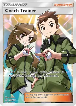 Full Art Coach Trainer Pokemon card from Unified Minds