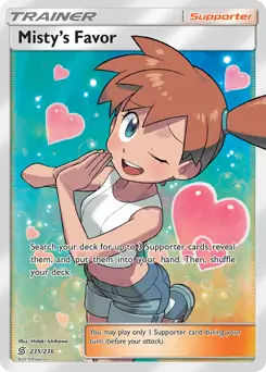 Full Art Misty's Favor Pokemon card from Unified Minds