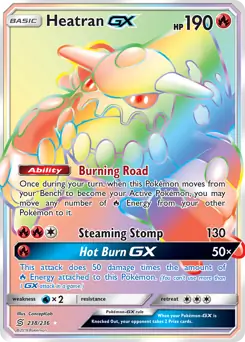 Heatran GX Secret Pokemon card from Unified Minds