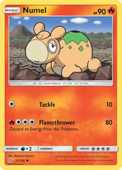 Numel Pokemon card from Unified Minds
