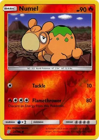 Numel Reverse Holo Pokemon card from Unified Minds