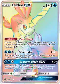 Keldeo GX Secret Pokemon card from Unified Minds