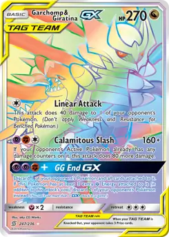 Garchomp & Giratina GX Secret Pokemon card from Unified Minds
