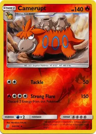 Camerupt Reverse Holo Pokemon card from Unified Minds