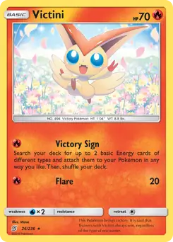 Victini Pokemon card from Unified Minds