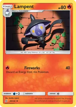 Lampent Pokemon card from Unified Minds