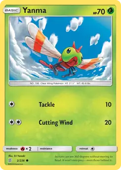 Yanma Pokemon card from Unified Minds