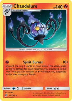 Chandelure Holo Pokemon card from Unified Minds