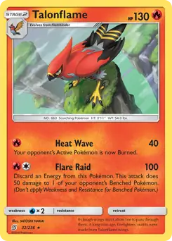 Talonflame Pokemon card from Unified Minds
