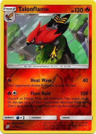 Talonflame Reverse Holo Pokemon card from Unified Minds