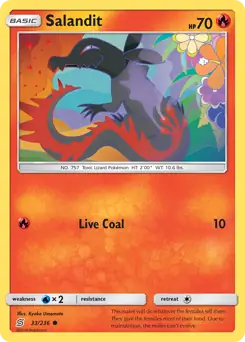 Salandit Pokemon card from Unified Minds