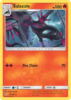 Salazzle Pokemon card from Unified Minds