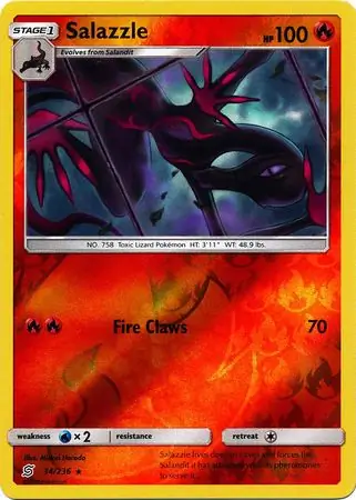 Salazzle Reverse Holo Pokemon card from Unified Minds