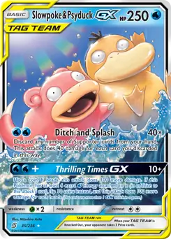 Slowpoke & Psyduck GX Pokemon card from Unified Minds