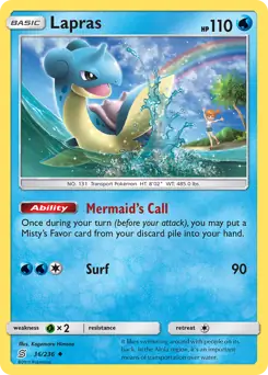 Lapras Pokemon card from Unified Minds