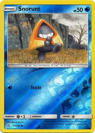 Snorunt Reverse Holo Pokemon card from Unified Minds