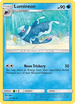Lumineon Pokemon card from Unified Minds