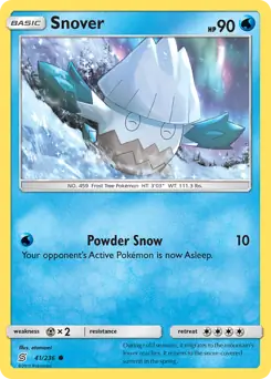 Snover Pokemon card from Unified Minds