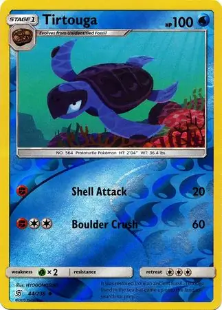 Tirtouga Reverse Holo Pokemon card from Unified Minds