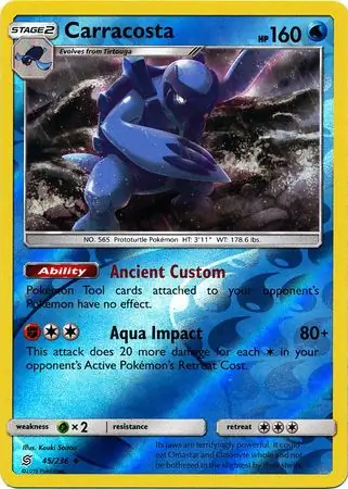 Carracosta Reverse Holo Pokemon card from Unified Minds