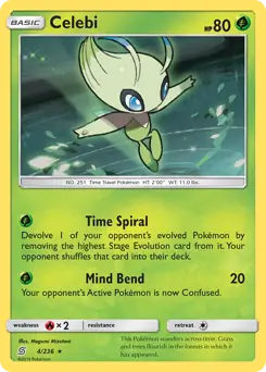 Celebi Pokemon card from Unified Minds