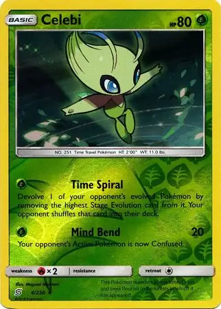 Celebi Reverse Holo Pokemon card from Unified Minds
