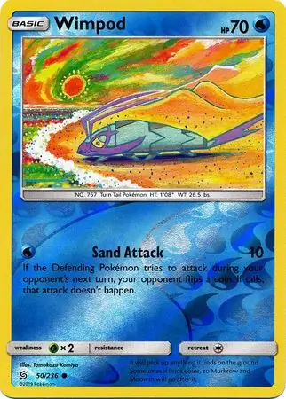 Wimpod Reverse Holo Pokemon card from Unified Minds