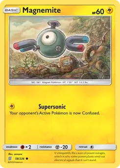 Magnemite Pokemon card from Unified Minds