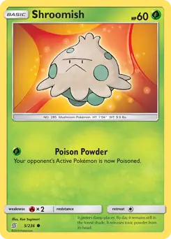 Shroomish Pokemon card from Unified Minds