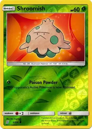 Shroomish Reverse Holo Pokemon card from Unified Minds