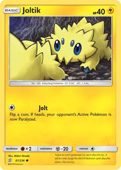 Joltik Pokemon card from Unified Minds