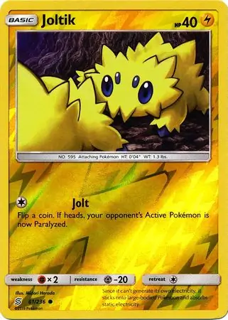 Joltik Reverse Holo Pokemon card from Unified Minds