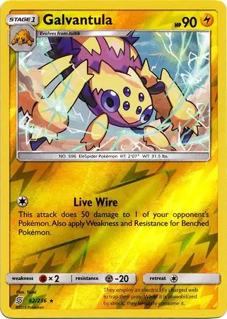 Galvantula Reverse Holo Pokemon card from Unified Minds