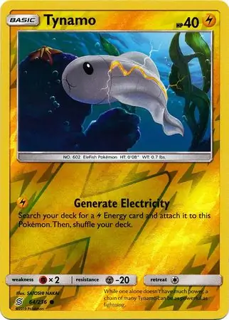 Tynamo Reverse Holo Pokemon card from Unified Minds