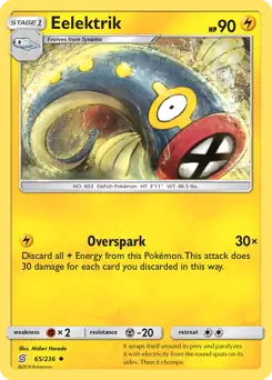 Eelektrik Pokemon card from Unified Minds