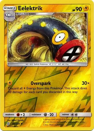 Eelektrik Reverse Holo Pokemon card from Unified Minds