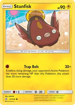 Stunfisk Pokemon card from Unified Minds