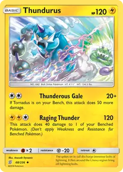 Thundurus Pokemon card from Unified Minds