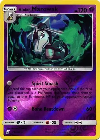 Alolan Marowak Reverse Holo Pokemon card from Unified Minds