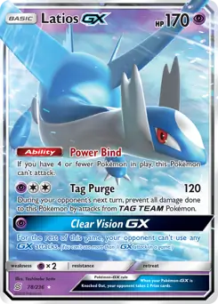 Latios GX Pokemon card from Unified Minds