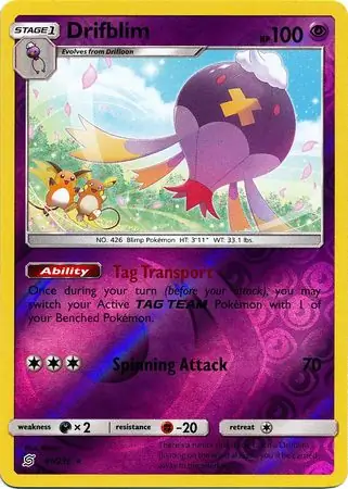 Drifblim Reverse Holo Pokemon card from Unified Minds