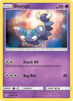 Skorupi Pokemon card from Unified Minds