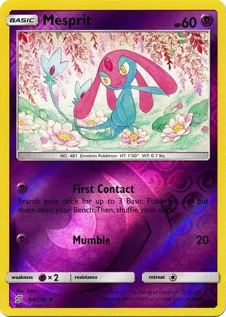 Mesprit Reverse Holo Pokemon card from Unified Minds